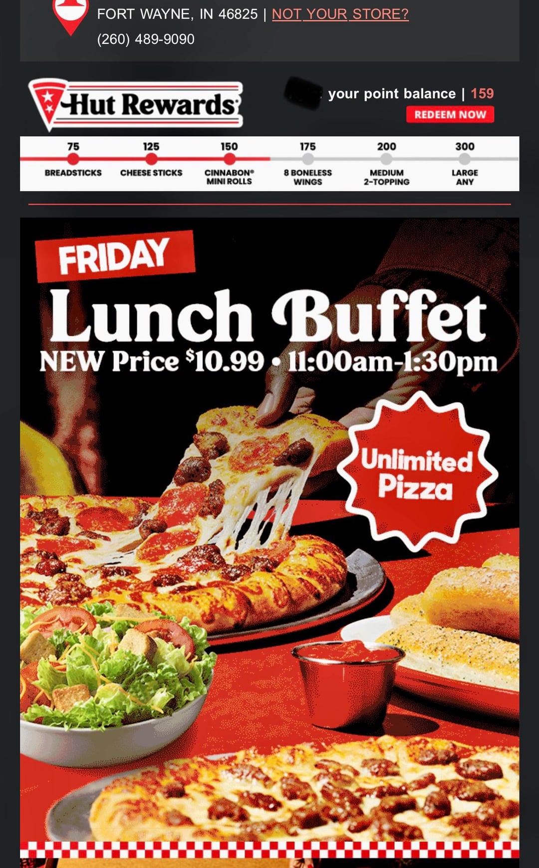 Pizza Hut Buffet Menu With Prices